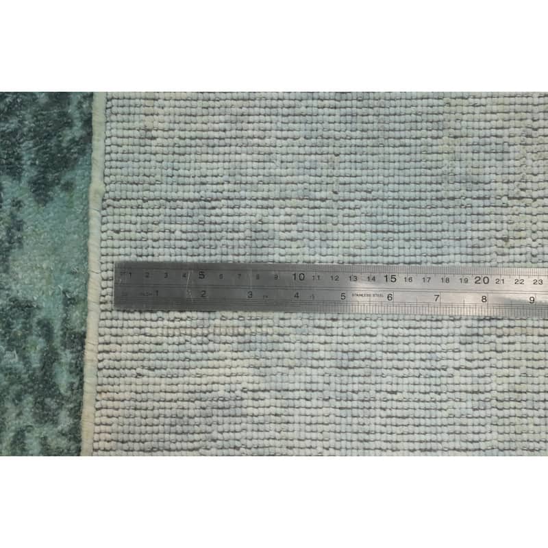 Hand-knotted Modern Silk Blue Abstract Oriental Area Rug - 5' 9'' X 4' 0''