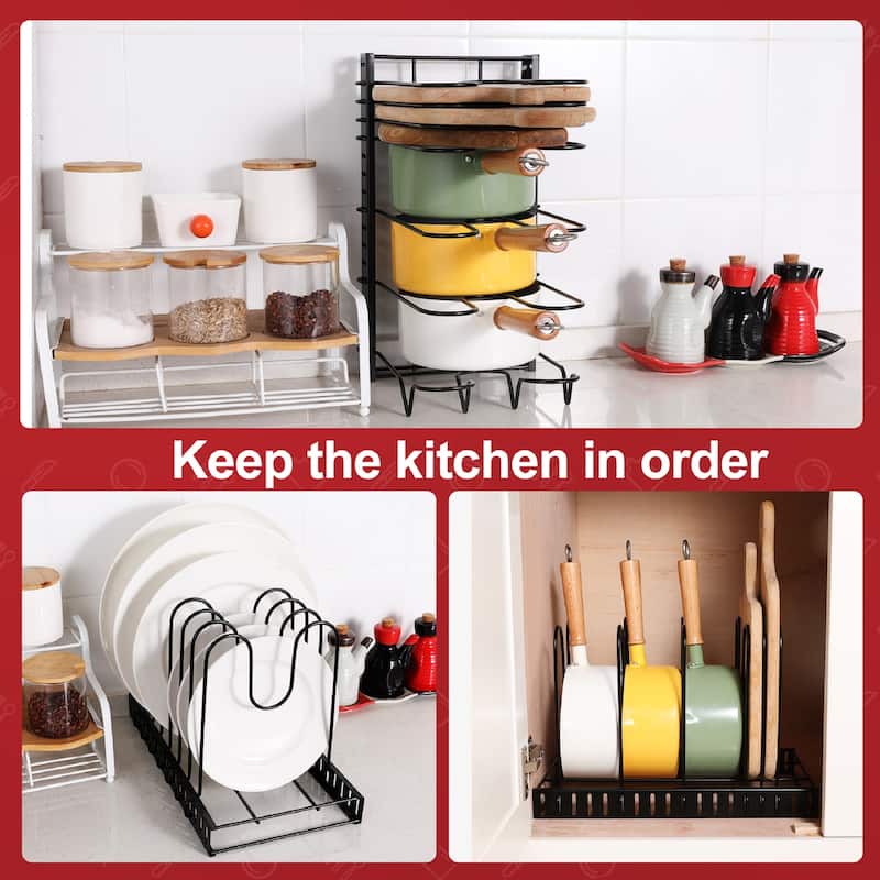 Anmytek Adjustable Kitchen Pot Rack Multi Purpose Storage Organization Shelf
