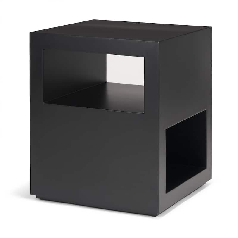 Vondra Matte Black Metal w/ Open Shelves Side table - Black