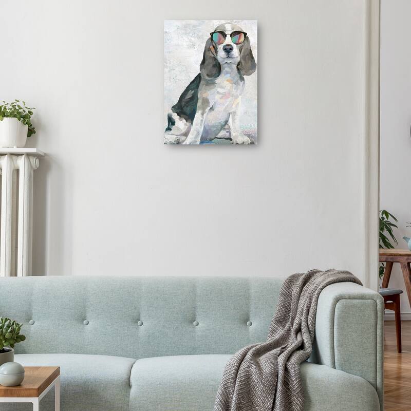 Shady Pups IV By Studio Arts Canvas Art Print