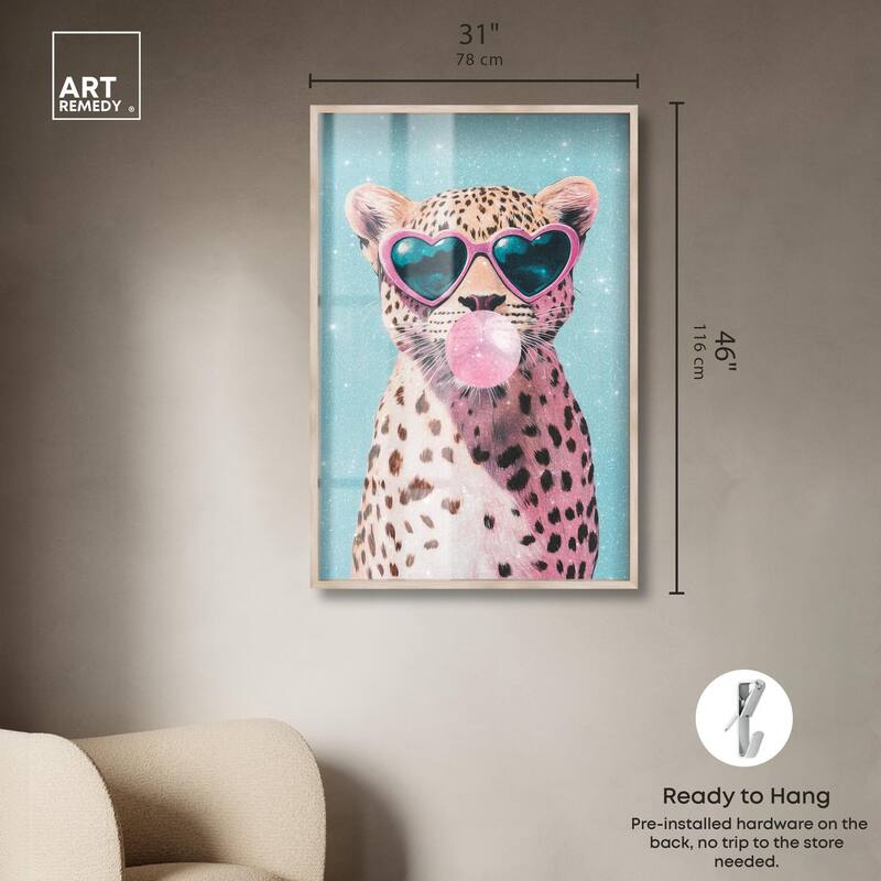 Pastel Cheetah Bubblegum Shadowbox by Art Remedy