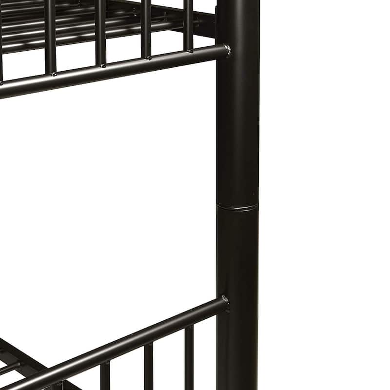 Victorian Bunk Bed - Full Over Full Metal Frame - Black Finish - Space Saving Design