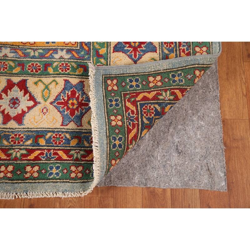 Geometric Blue Kazak Oriental Area Rug Handmade Wool Carpet - 9'11" x 12'8"