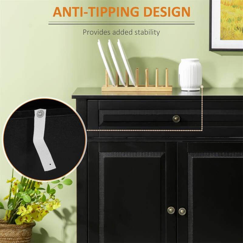 Sideboard Buffet Cabinet with 2 Drawers and Adjustable Shelves