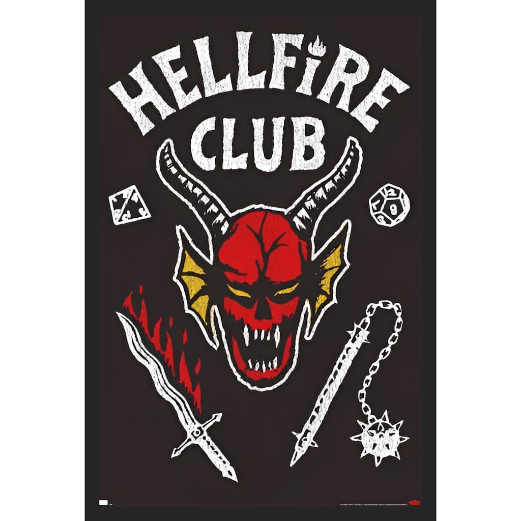 Stranger Things S4 The Hellfire Framed Art Poster - 24 x 36 Inch