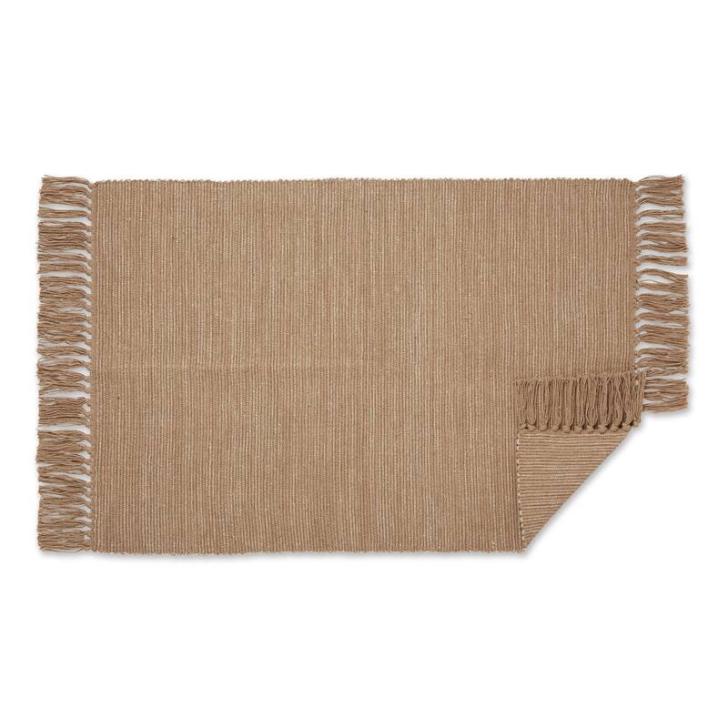 DII Gray and Off White 2-Tone Ribbed Rug 2x3 Ft - 24.0 In. L X 36.0 In. W X 0.2 In. H