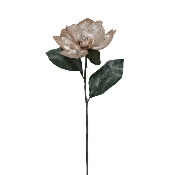 20" Metallic Rose Gold Magnolia Artificial Christmas Stem - N/A
