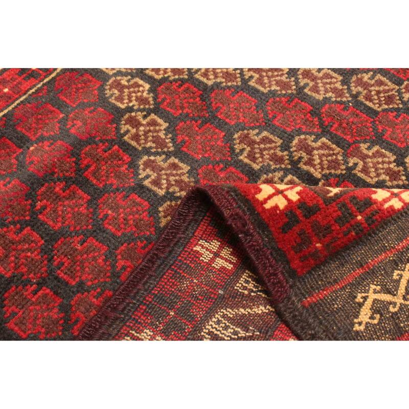 ECARPETGALLERY Hand-knotted Teimani Burgundy Wool Rug - 2'11 x 4'0