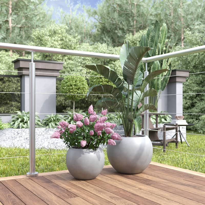 DTY Signature Mount Sherman 1-Piece Fiberstone Planter for Indoor/Outdoor