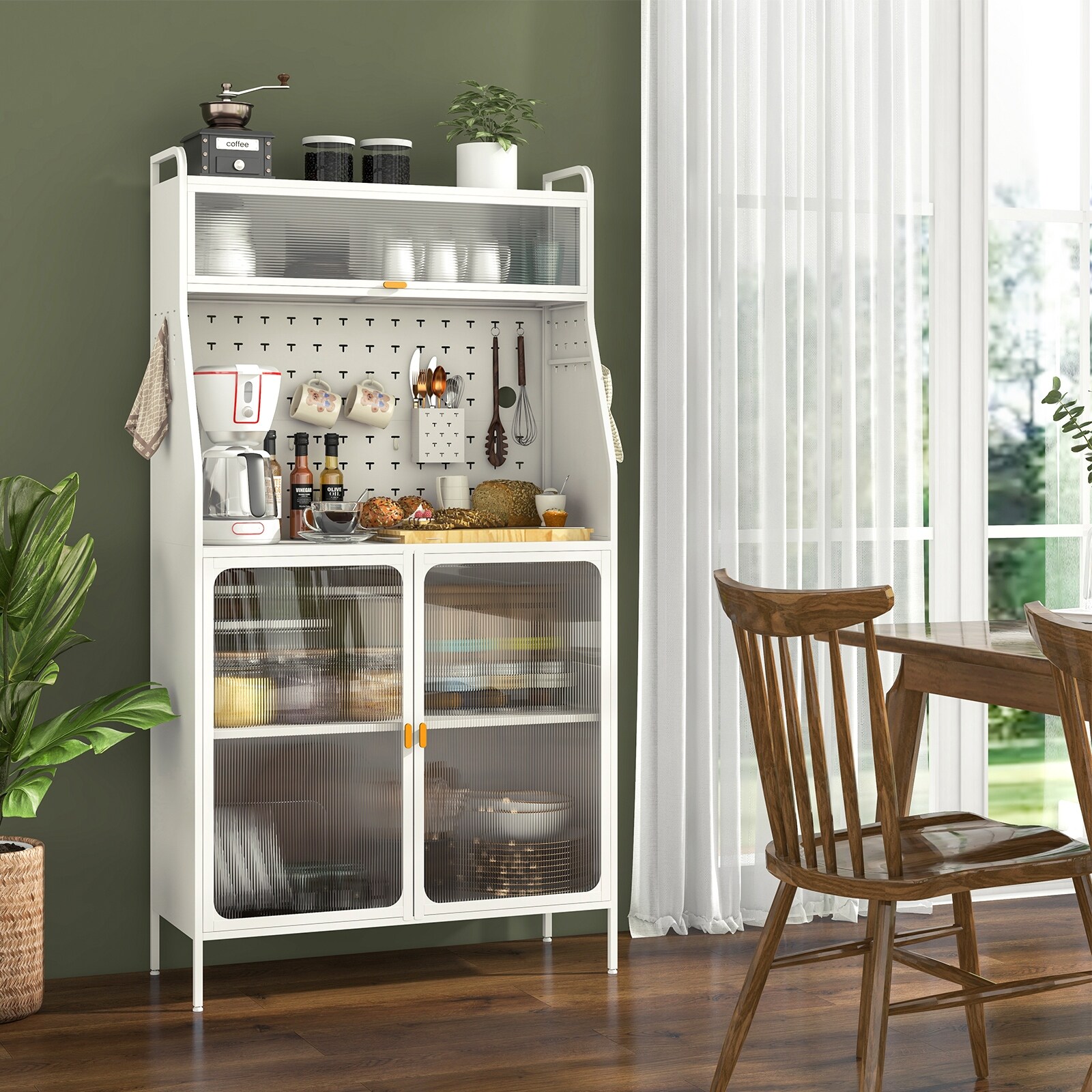 White wood bakers rack sale