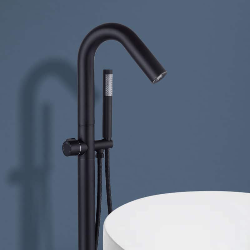 Topcraft Floor Mounted Bathtub Filler with Handheld Showerhead