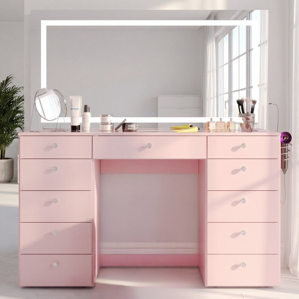 Pink Mirror Included Makeup Vanities - Bed Bath & Beyond
