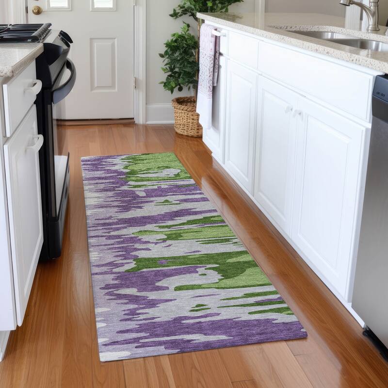 Premium Washable Super Soft Modern Ombre Mayfield Rug - Green - 2'3" x 7'6"