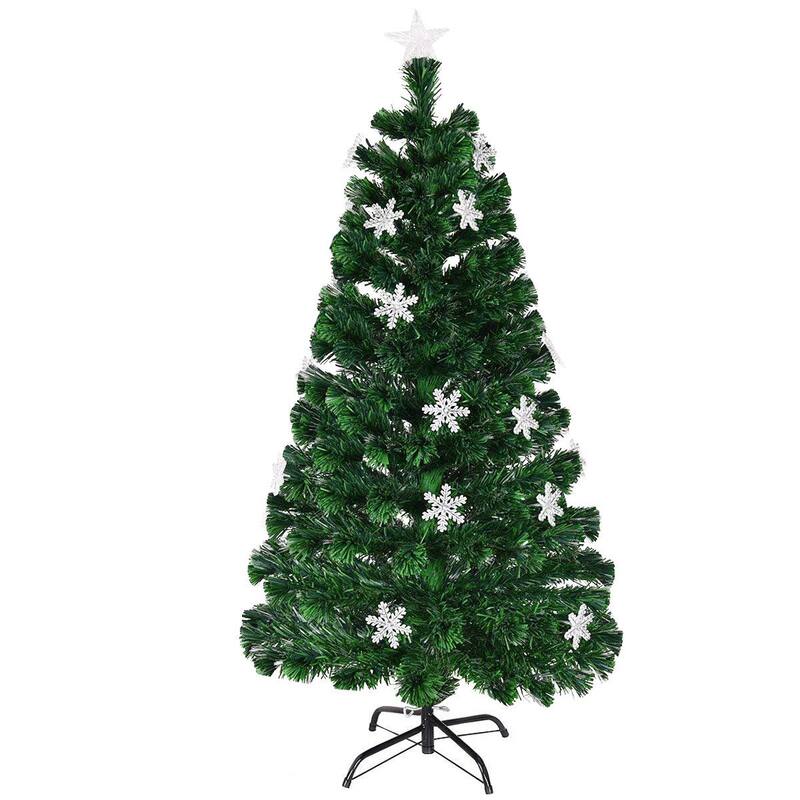 Costway 5' Pre-Lit Fiber Optic Artificial Christmas Tree w/Multi-Color - 5 FT
