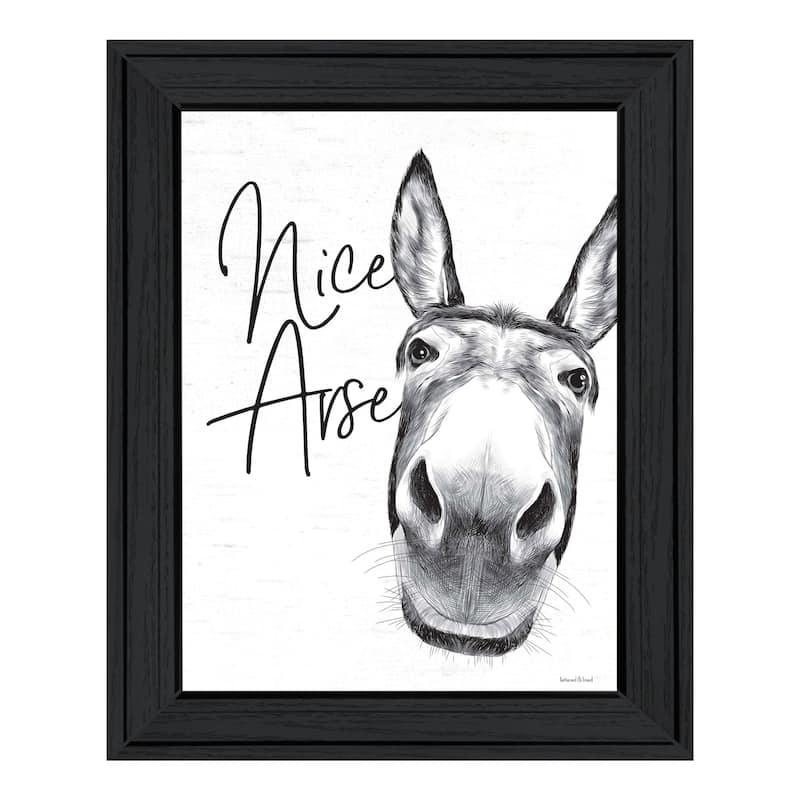 Trendy Decor 4U "Nice Ar-se" Framed Wall Art, Modern Home Décor Framed Print Wall Decoration by Lettered & Lined