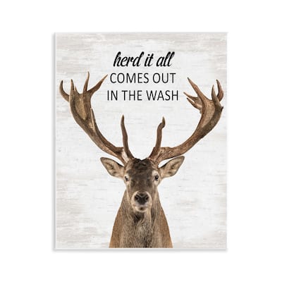 Stupell Herd It Comes Out In Wash Wall Plaque Art Design By Lettered and Lined