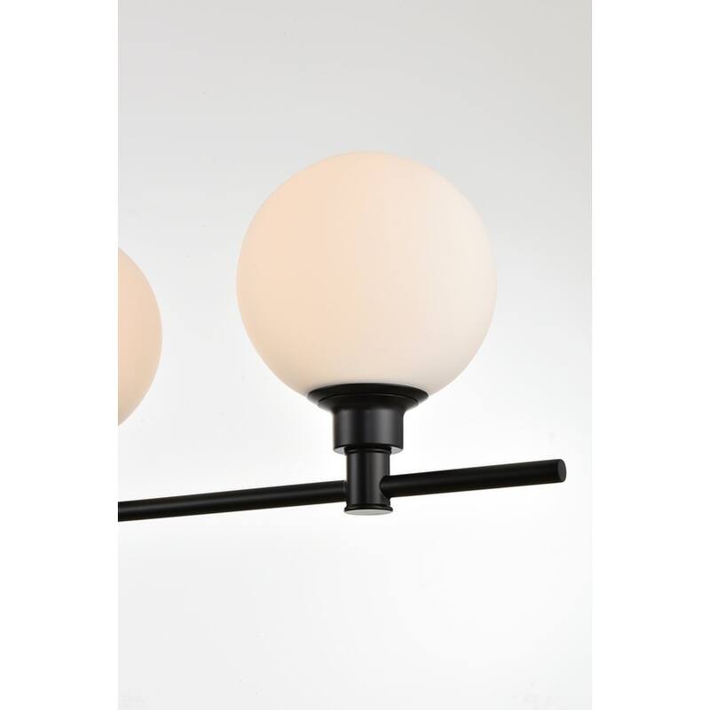 Corda 1 Light Black and Frosted White Bath Sconce