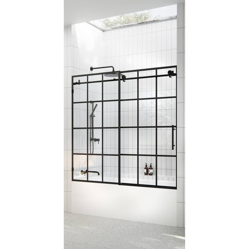 Esprit 56 in. - 60 in. x 60in. French Monture Bath Tub Sliding Shower Door