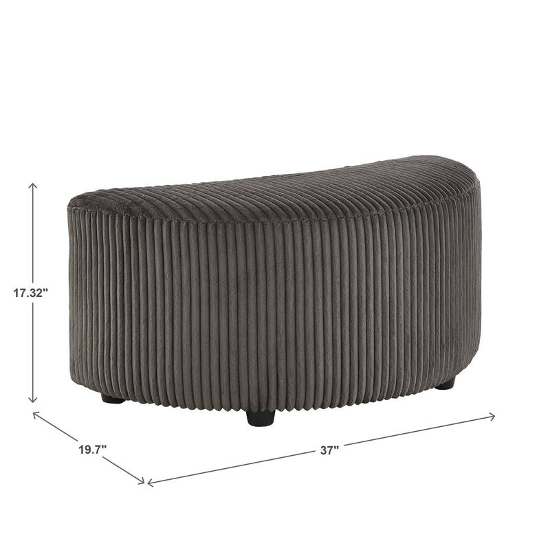 Sligo Oversized Wale Corduroy Swivel Accent Chair with Furry Channel Pillow and Ottoman by iNSPIRE Q Bold