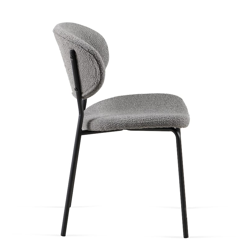 Boucle Fabric Dining Chairs Set of 2,Dining Chairs with Metal Legs for Dining Room, Kitchen, Living Room