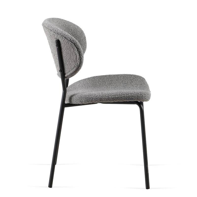 Boucle Fabric Dining Chairs Set of 4, Mid-Century Modern Dining Chairs, Kitchen Dining Room Chairs