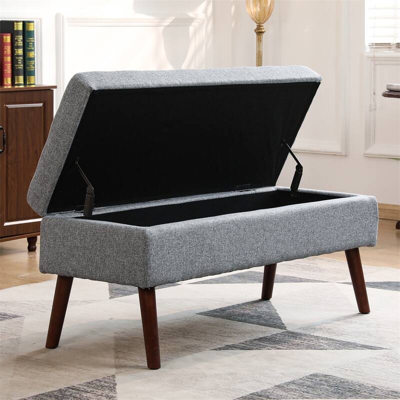 Storage Bench with Storage Bench for Bedroom End of Bed Bench Foot - Grey