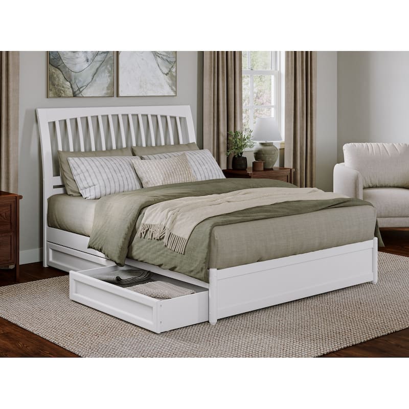 Roslyn Platform Bed with Panel Footboard and Storage Drawers