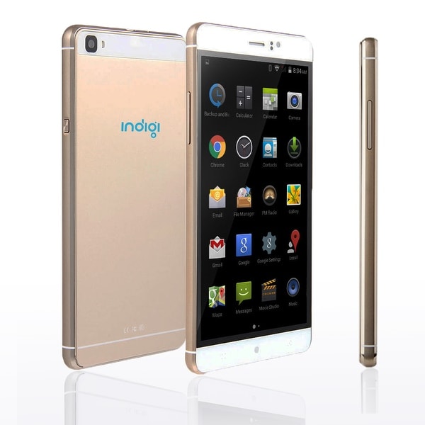 Indigi® 3G Factory Unlocked 6.0" HD DualSim SmartPhone Android 5.1 Lollipop w/ WiFi + Bluetooth Sync + Google Play Store - GOLD