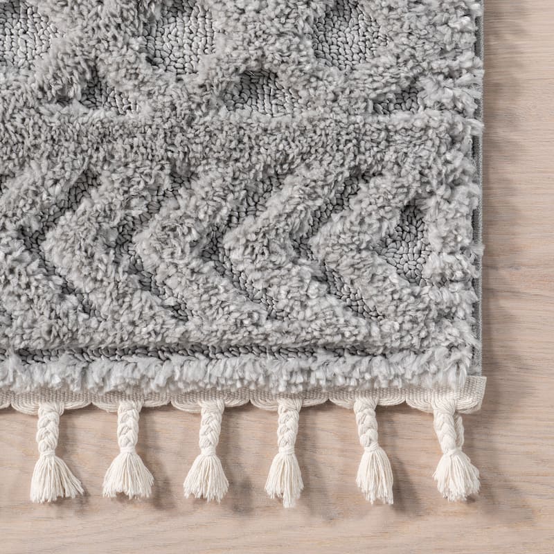 Nuloom Akia Lattice High/Low Tassel Area Rug