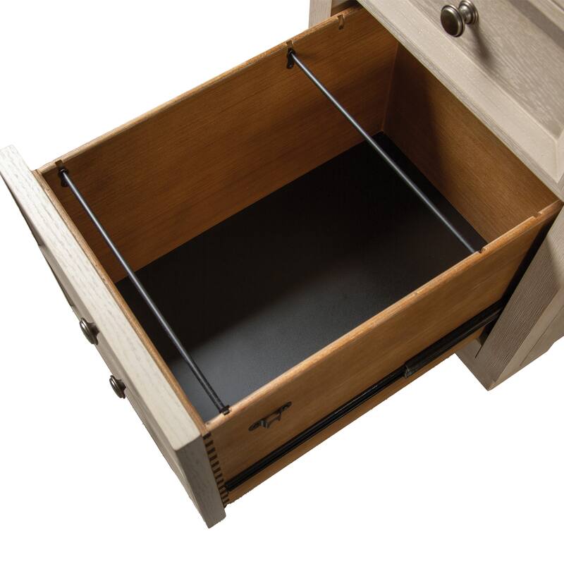 Furniture of America Durem Modern Tawny Brown Executive Desk with File Cabinet Set