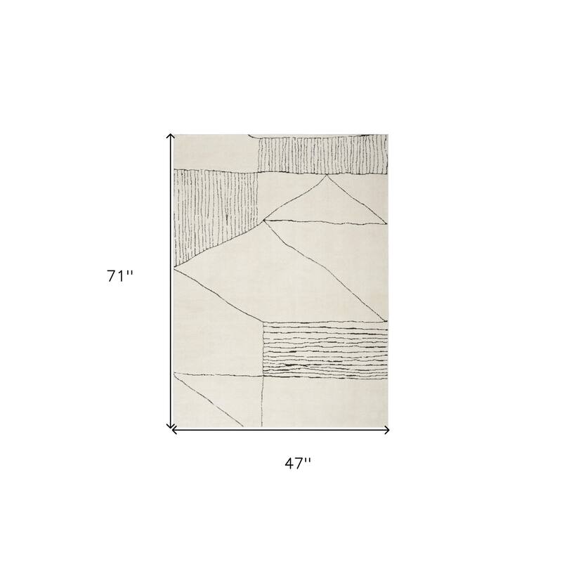 Power Loomed Geometric Abstract Modern Stain Resistant Area Rug - 71' X '47' X '0.63