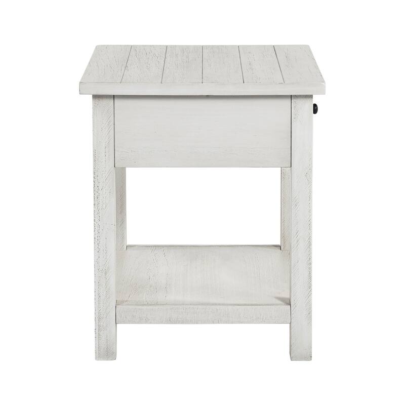 1 Drawer and 1 Shelf Wooden End Table