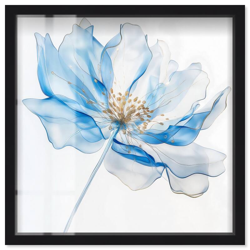 Glacier Ghost Blossom Shadowbox by Art Remedy - Black - 12" x 12"