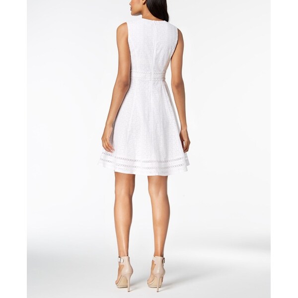 calvin klein white eyelet dress