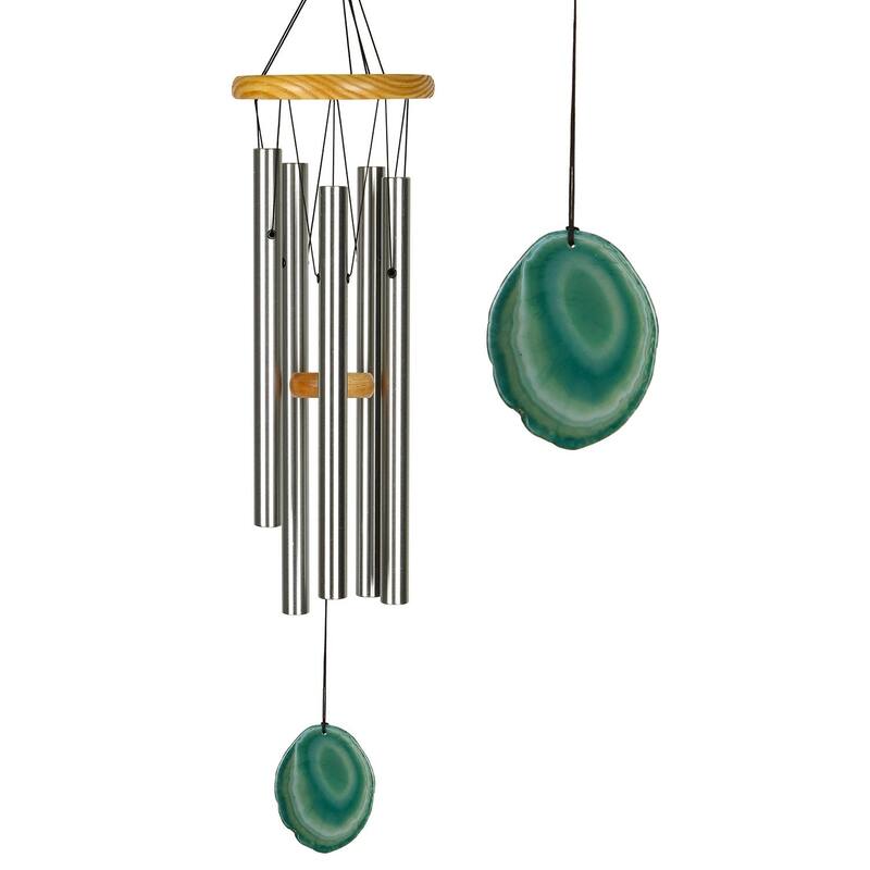 24-inch Aluminum Celtic Wind Chime for Outdoor, Green Agate