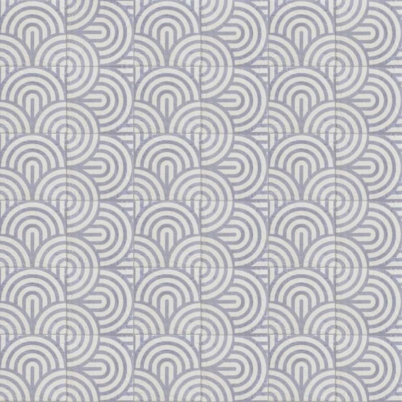 Verity Waves 8x8 Matte Porcelain Encaustic Tile - Floor, Wall, Backsplash