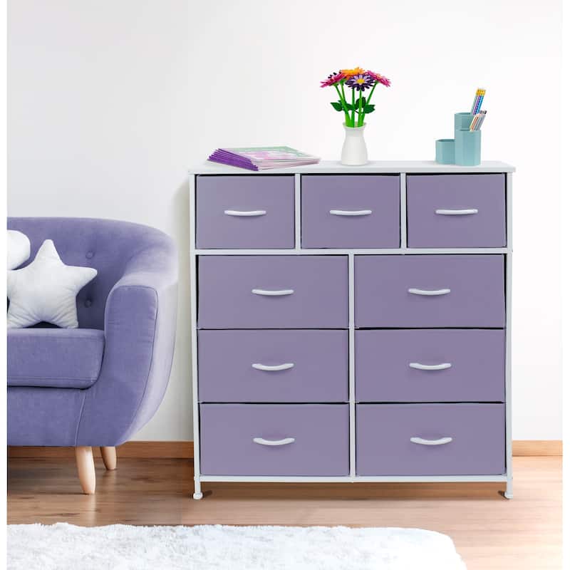 Modern Color Print 9-cubby Storage Tower