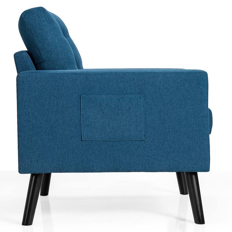 Costway Modern Tufted Accent Chair Fabric Armchair Single Sofa w/
