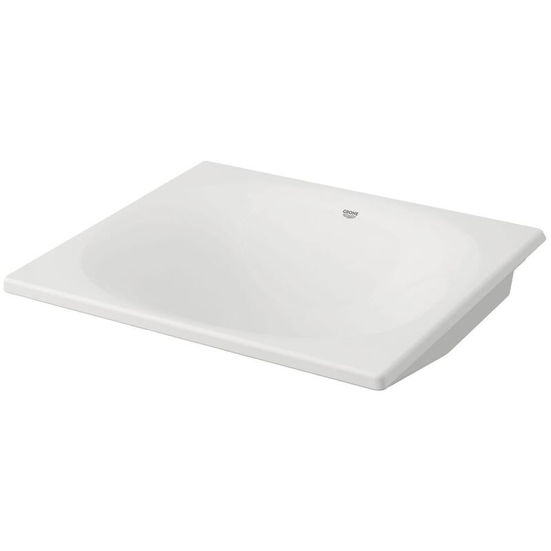 Grohe Eurocube Undermount or Drop In 21" Bathroom Sink - Alpine White