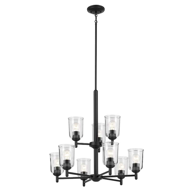 Kichler Lighting Shailene Clear Glass Chandelier - Black - 9-Light