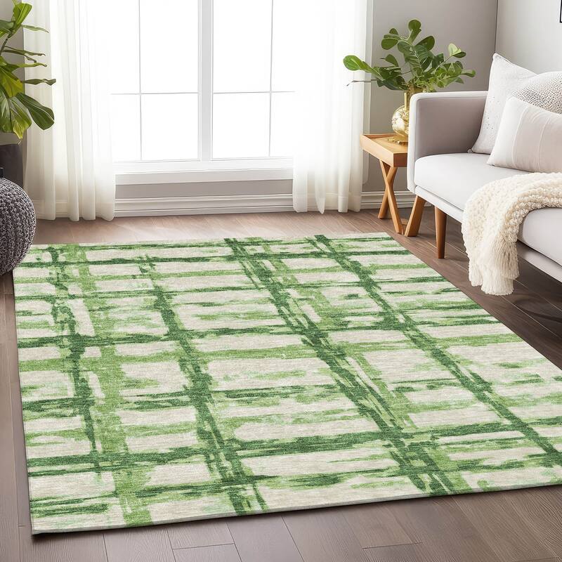 Premium Washable Super Soft Transitional Mayfield Rug - Green - 5' x 7' 6" - Rectangle
