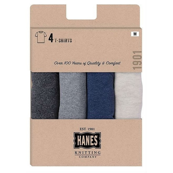 Hanes Men/'s 1901 Heritage Dyed Crewneck T-shirt Tee Undershirt 4-Pack 191CA4