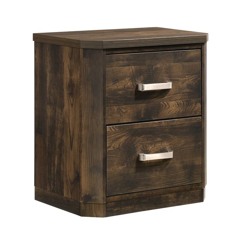 Kuzmare Rustic Walnut 2drawer Nightstand Bed Bath & Beyond 38179930