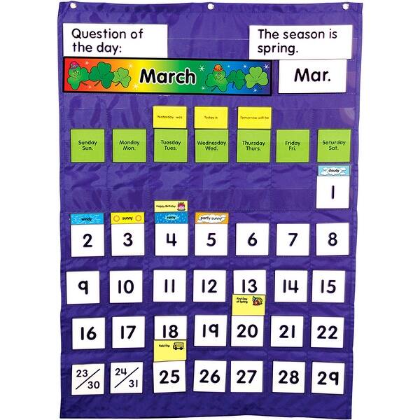 Shop Complete Calendar Weather Pocket Chart On Sale