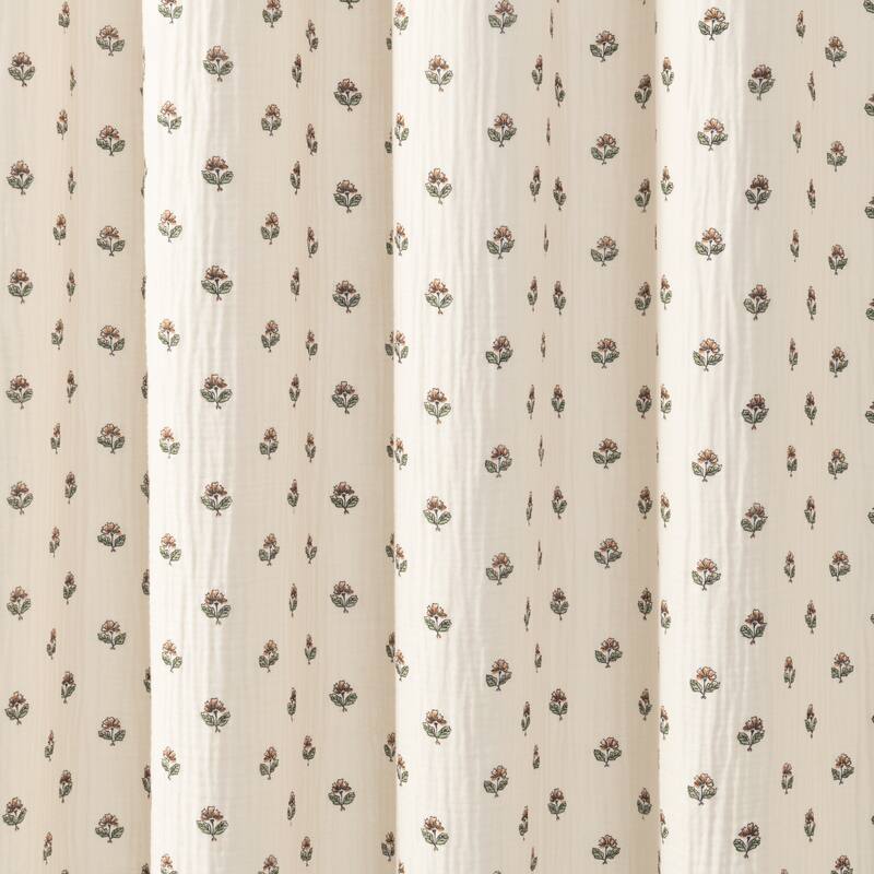 Peri Home Block Print Gauze Shower Curtain