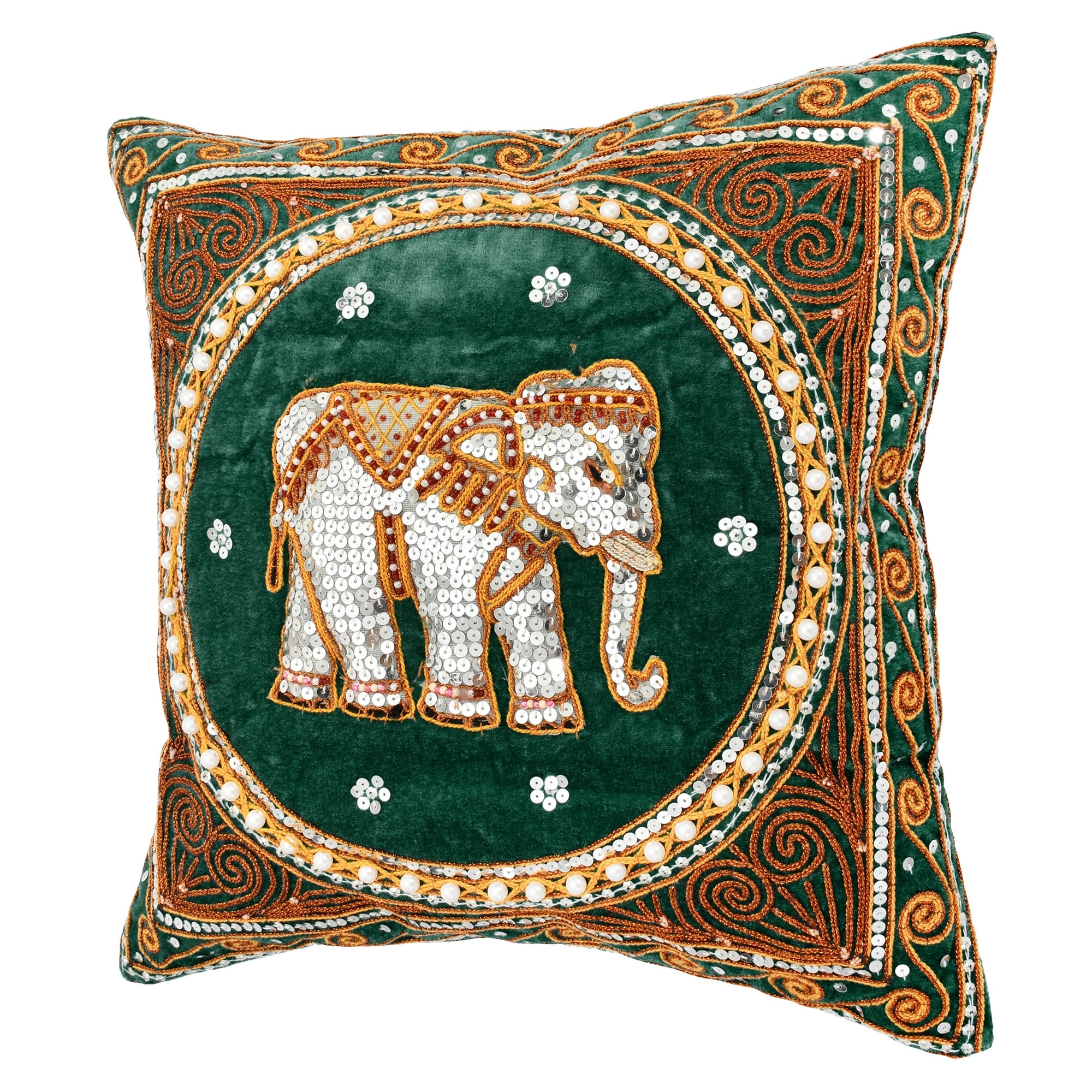 elephant sequin pillow