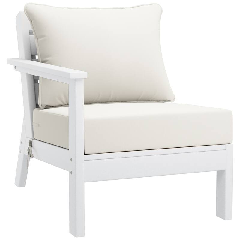 Birchwood All Weather HDPE Outdoor Patio White Deep Seating Conversation Set (6-Piece Set)