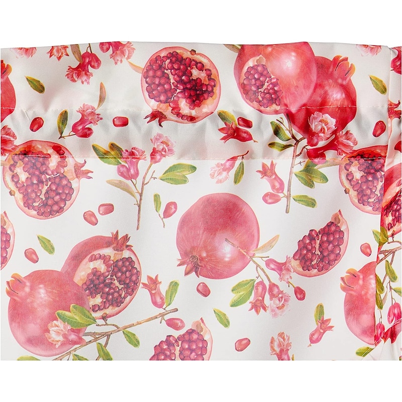Violet Linen European Fruits Flowers, Pomegranates, 3pc Set 60" x 18" Valance, 30"x 36" Tiers, Decorative Window Kitchen Curtain