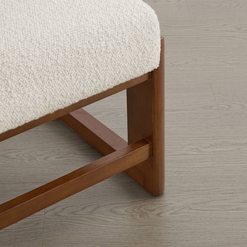 Spruce & Spring Arya Upholstered Boucle Dining Chair with Solid Wood Frame