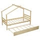 preview thumbnail 10 of 34, Twin Size House-shaped Platform Bed with Pull-out Trundle